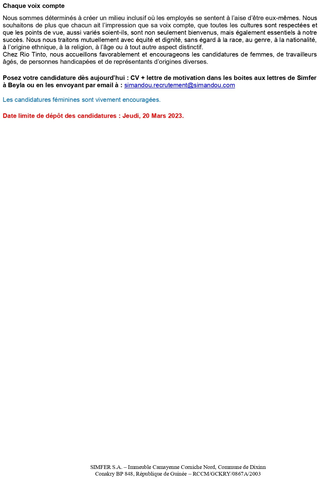 Un (e) Ingénieur (e) Minier Sénior | Page 2